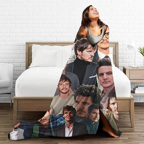 Pedro Pascal Fotocollage, weiche und bequeme, warme Fleecedecke für Sofa, Büro, Bett, Auto, Camping, Couch, gemütliche Plüsch-Überwurfdecken, Stranddecken (101,6 x 127 cm) thumbnail 7