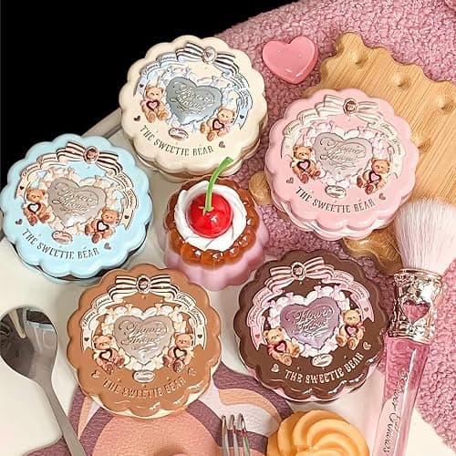 Flower Knows The Sweetie Bear Collection Silk Satin Blush,Talc-Free Berry Pink Powder Blush,Highly Pigmented,Buildable&Blendable,Natura Cheek Color with an Elegant Glow,Gift-Worthy(04 Berry Parfait) thumbnail 7