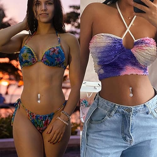 ShinyStyle J4You 5Pcs Gold Fake Belly Piercing Fake Belly Ring for Women Fake Belly Button Piercing Clip On Belly Button Rings Fake Navel Ring Non Piercing thumbnail 6