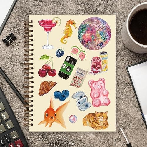 TFKFJLF Cute Y2K Girly Notebook for Teen Girls, Cute Composition Notebook, Cute Cherry Stuff Notebooks Spiral Journal for Girl Women, Preppy School Supplies College Notebook 5.5x8.3 thumbnail 2