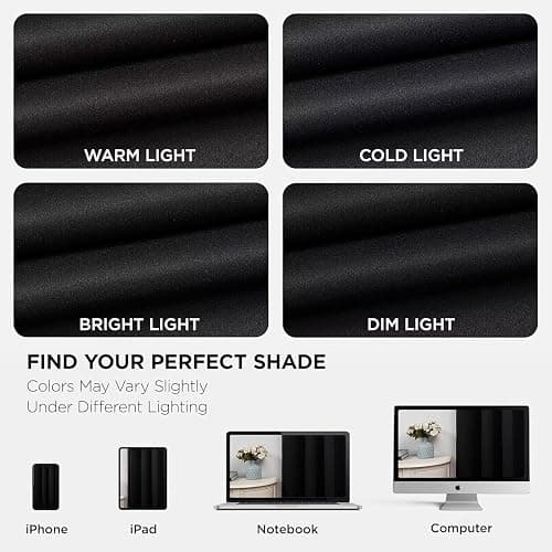 Joydeco Blackout Curtains 90 Inches Long,Curtains 2 Panels Set Thermal Insulated Length Curtains& Drapes 2 Burg, Room Darkening Grommet Drapes for Living Room Bedroom Window (Black, W52 x L90 Inch) thumbnail 8