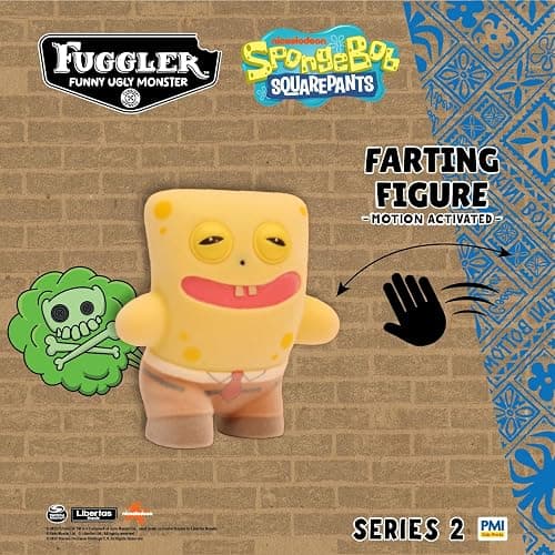 Fuggler Series 2 Farting Figures Sensor-Activated Noisy Collectible Figure with Hidden Sound Surprise Creepy Expressions Weird Fun (Spongebob) thumbnail 4