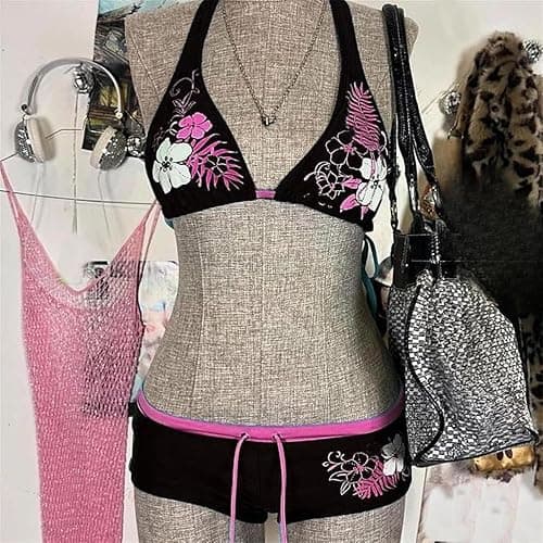 2 Piece Y2k Halter Bikini Sets Women Sexy Swimsuit Beach Sets Cute Summer Going Out Outfits 2025 Vacation 2000s thumbnail 3