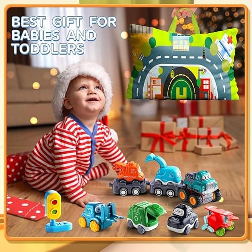 Big Cartoon Truck Car Toys for 1 Year Old Boy with Playmat/Storage Bag|Baby and Toddler Toys 12-18 Months & Age 1-2 with Trailor|1st Birthday Gift for 1 2 Year Old Boy thumbnail 5