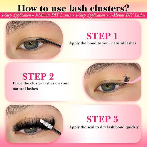 Volume Lash Clusters with Spiky Manga Lash Clusters 200D Eyelash Clusters 10-18MM Thick D Curl Cluster Eyelash Extensions 3D Wispy Cluster Eyelash Extensions by FANXITON thumbnail 4