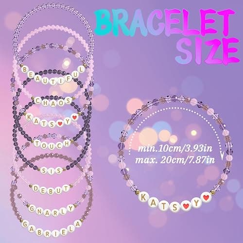 8PCS Beautiful Chaos Tour Bracelets - KATSEYE Merch Bracelets & Outfit Accent, Perfect Friendship Bracelets & Concert Outfits Gift for K-Pop Lovers thumbnail 2