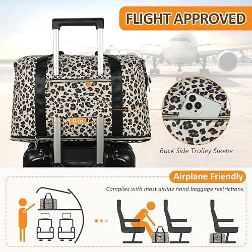 Expandable Travel Duffle Bags Weekender Overnight Bags for Women Men Hospital Bag for Women Labor Delivery with Toiletry Bag Waterproof thumbnail 5