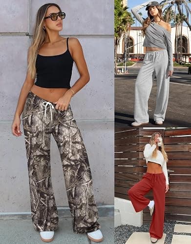 LYHIPSS Sweatpants Women Baggy Wide Leg Lounge Casual Pajama Sweat Pants thumbnail 3