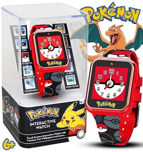 Accutime Pokemon Pokeball Touchscreen Kids Smart Watch - Red Interactive Educational Toy Watch with Camera, Alarm, Calculator for Boys & Girls - POK4230AZ thumbnail 3