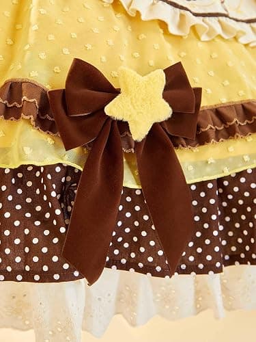 miccostumes Women's Cute Polka Dot Print Dress with Apron & Hat thumbnail 6