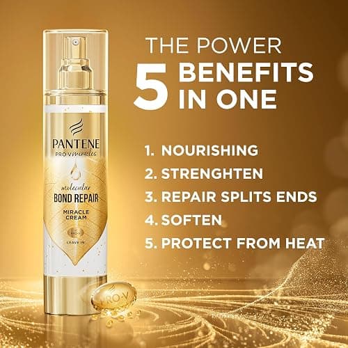 Pantene Bond Repair Shampoo + Conditioner + Deep Conditioning Treatment + 5in1 Lightweight Leave in Miracle Cream. Nourish & Strengthen damaged Hair. Repairs Split Ends. Repair Damaged hair bonds thumbnail 5