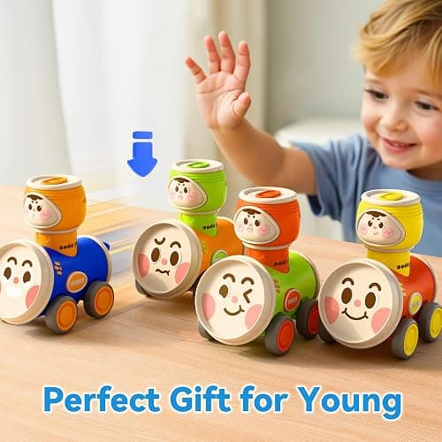 iPlay, iLearn Baby Press to Go Car Toys Set, Friction Cars for Toddlers 1-3 | Infant Push Go Racing Play Vehicle Set, 1st Birthday Gift for 6-9-12-18 Months, 1 2 3 One Years Old Boys Girls Child Kid 4PCS thumbnail 6