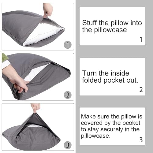 NTBAY 2 Pack Satin Standard Pillowcases for Hair and Skin, Luxurious and Silky Pillow Cases with Envelope Closure, 20x26 Inches, Black thumbnail 7