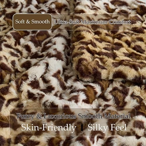 Leopard Print Body Pillow Cover,Fluffy Long Pillow Case Brown Cheetah Print Fuzzy Faux Fur Decorative Pillowcase,Soft Cushion Throw Pillow Covers for Couch Bed 20 x 54 Inches thumbnail 7