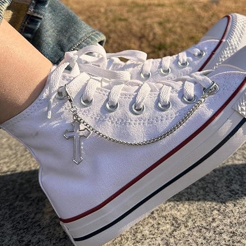 Gownsella 2 Stück Schuh Charms Kette – Punk Schuhschmuck für Sneaker & Boots, Schnürsenkel Anhänger mit Clip, DIY Zubehör thumbnail 4
