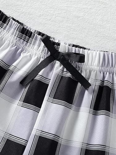 Milumia Girl's 3 Pieces Casual Plaid Print Elastic Waist Comfy Summer Fall Shorts thumbnail 6