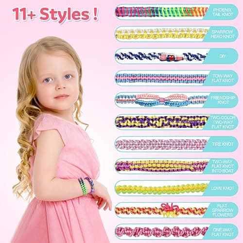DDAI Arts and Crafts for Kids Age 8-12 Friendship Bracelet Making Kit for Girls - Best Birthday Gifts Ideas for Girl 7 9 10 11 Year Old - Popular Bracelets String Maker Toys Set thumbnail 5