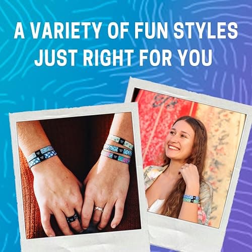 Hang Loose Bands - Coastal Bracelet for Men, Women & Teens - Comfy Tribal Print and Boho - Coastal Style Reversible Wristband thumbnail 3