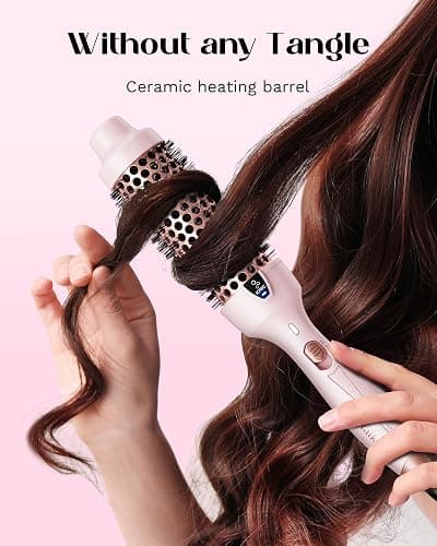 Wavytalk Thermal Brush, Blowout Express 1.5 Inch Negative Ion Thermal Round Brush Creates Blowout Look Makes Hair Shinier & Smoother, Dual Voltage, Easy to Use (Pink) thumbnail 4