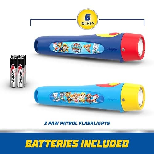 Energizer PAW Patrol Flashlights (2-Pack), LED Flashlights for Kids | Ready for dark play, kids flash light 2-pack, flash lights battery powered, shatterproof lens, 72-hour runtime thumbnail 6