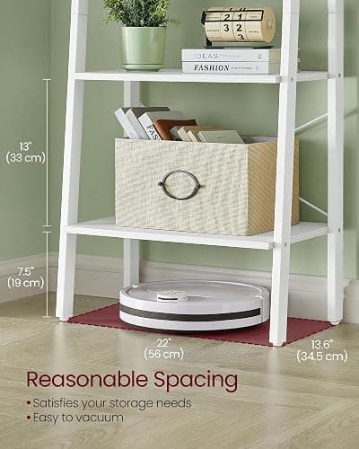 VASAGLE Ladder Shelf, 4-Tier Bookshelf, Storage Rack, Bookcase with Steel Frame, for Living Room, Home Office, Kitchen, Bedroom, Industrial Style, Maple White and Pearl White ULLS044W44 thumbnail 5