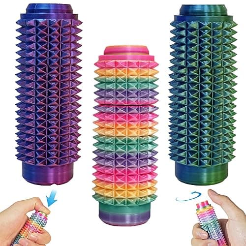 Easter Gifts for Kids 3PC Little Ouchies Fidget ,Pain Stim Fidgets with Clicker Button and Spinner, for Anxiety and Stress Reduction,Portable Stress Relief Spiky Fidget Keychain - Image 1