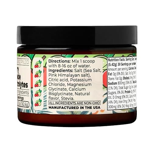 Santa Cruz Paleo Electrolyte Powder, Cherry Limeade, Sugar Free Hydration Drink Mix with Himalayan Pink Salt, Sea Salt, Magnesium Glycinate, Potassium Chloride, Sweetened with Stevia, 30 Servings thumbnail 5