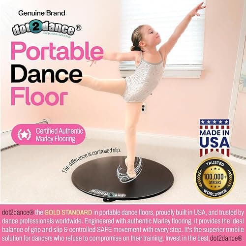 dot2dance Brand Portable Dance Floor,Marley Flooring Ballet Training Equipment,Turning Boards for Dancers & Figure Skating Practice Mat,Practice Pirouette,USA Made thumbnail 2