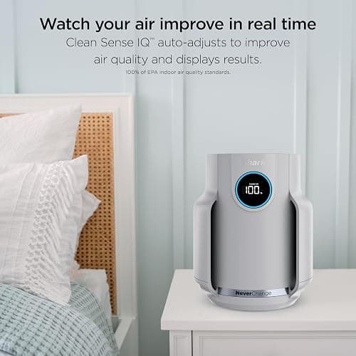 Shark Air Purifier for Home, NeverChange Compact Pro, for Bedroom, Nursery, Home Office, Dorm, HEPA-Exceeding Filter, Captures Pollutants, Pet Dander, Dust, Odor, Smoke, and More, HP071BRN, Winter Fog thumbnail 2
