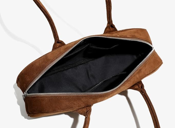 Stylor Women's East West Le Teckel Handbag - Apricot Suede thumbnail 7