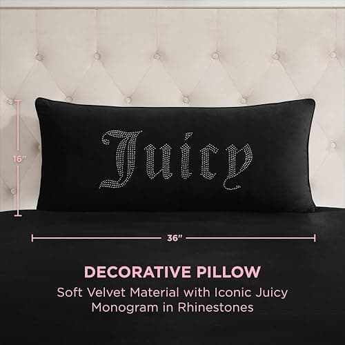 Juicy Couture gothic black throw pillow  thumbnail 3