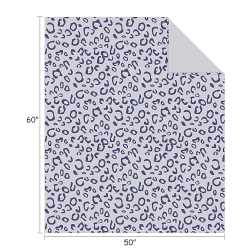 FY FIBER HOUSE Cheetah Print Blanket Blue Leopard Blanket Fluffy Soft Throw for Couch,50"X60" thumbnail 3