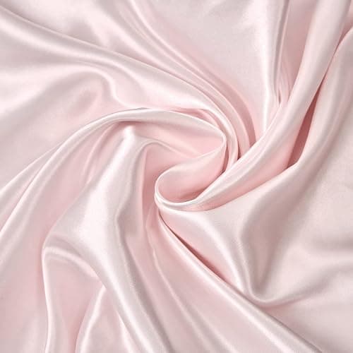 HommxJF Silk Satin Blush Pink Twin Fitted Sheet, Deep Pocket Fitted Sheet Only, Breathable, Non- Fading, Fully Elasticized Bed Sheets Sold Separately thumbnail 8