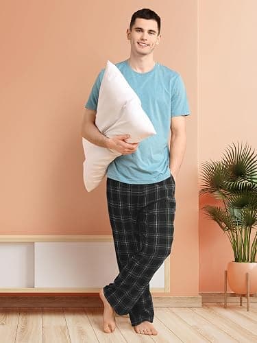 Motarto Men's Pajama Pants Flannel Plaid Pajama Sleep & Lounge PJ Bottoms Warm Sleepwear with Drawstring Pockets thumbnail 6