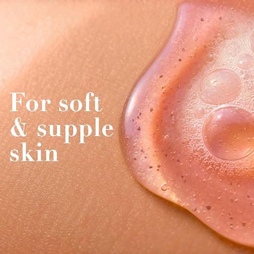 OGX Sensitive + Rose Water & Pink Sea Salt Body Scrub, 19.5 fl oz | Gentle Exfoliating Daily Body Wash, Rose Quartz, Softens Skin, Sulfate-Free Surfactants thumbnail 2
