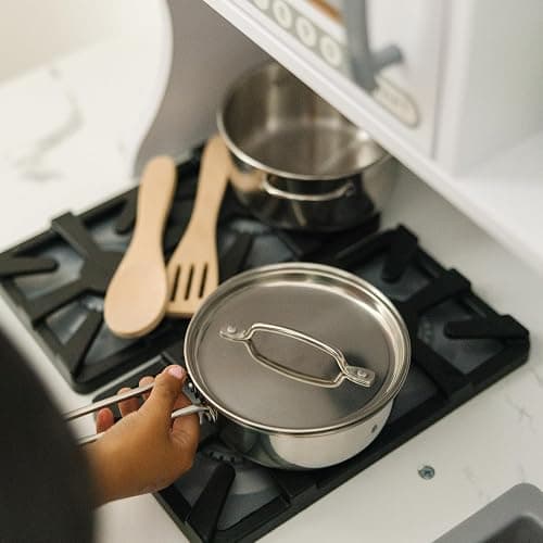 Melissa & Doug Stainless Steel Pots & Pans, 8 Piece Play Kitchen Set, Premium Play Kitchen Accessories & Cooking Utensils, Preschool Toys for Kids 3+ thumbnail 10