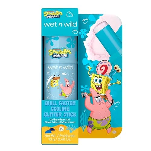 wet n wild Spongebob Cooling Glitter Stick, Shimmering Opal Glow for Face & Body, Puffiness-Reducing Stick – Chill Factor thumbnail 5