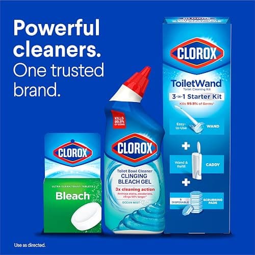 Clorox Toilet Bowl Cleaner Clinging Bleach Gel, Kills 99.9% of Bacteria and Viruses, Ocean Mist, 24 Fl Oz, Pack of 2 thumbnail 9