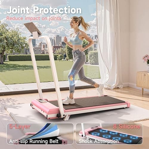 Walking Pad Treadmill with Handle Bar, Walking Pad with Incline 8%, 2.5HP Quiet Under Desk 330 lbs 2 in 1Treadmills for Home and Office Jogging Running Machine, Remote Control and LED Display thumbnail 7