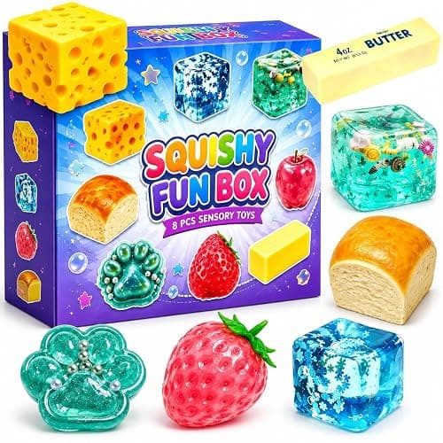 8PCS Squishy Box Mystery Fun Set Pack, Blind Malt Sugar Creative Slow Return Squishies, Relief Hand Relax Desk Decor Party Favor Gifts for Adult (8PCS A) - Image 1