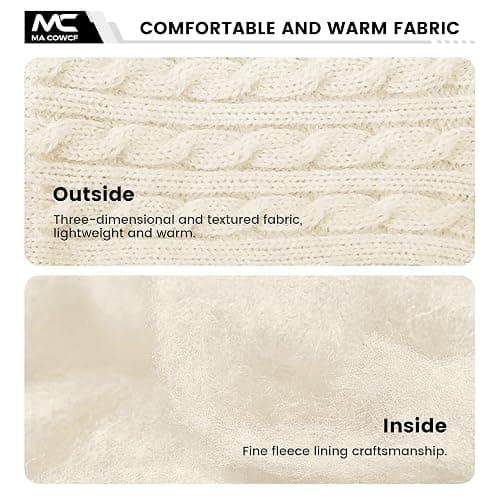 MA COWCF Women's Winter Gloves for Cold Weather Thermal Knit Elastic Soft Touch Screen Glove for Running Driving Hiking thumbnail 5