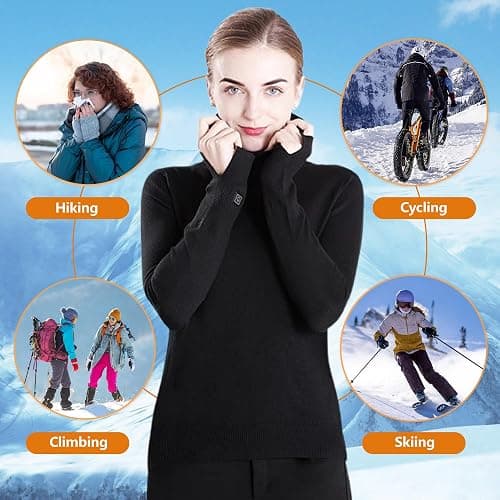 Heated Thermal Top for Women Electric Sweater Shirt Base Layer with Battery thumbnail 7