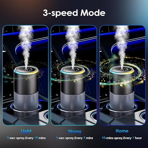 Klomsuw Car Air Freshener,Smart Car Air Freshener, Car Diffuser with 150 ML (5oz) Capacity Multi-fragrance,RGB Music Syncing Light, Auto On/Off (Lavender) thumbnail 6