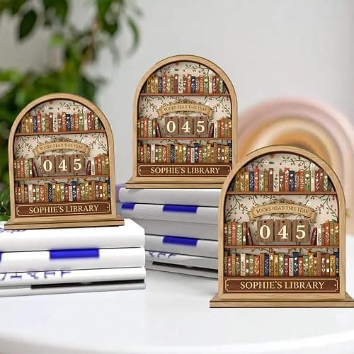 FAMITRENDZ Personalized Books Read Tracker, Books Read This Year Counter, Book Tracker for Bookshelf Decor, Reader Gift, Bookworm Lover Gift, Bookish Christmas Gifts 06 thumbnail 4