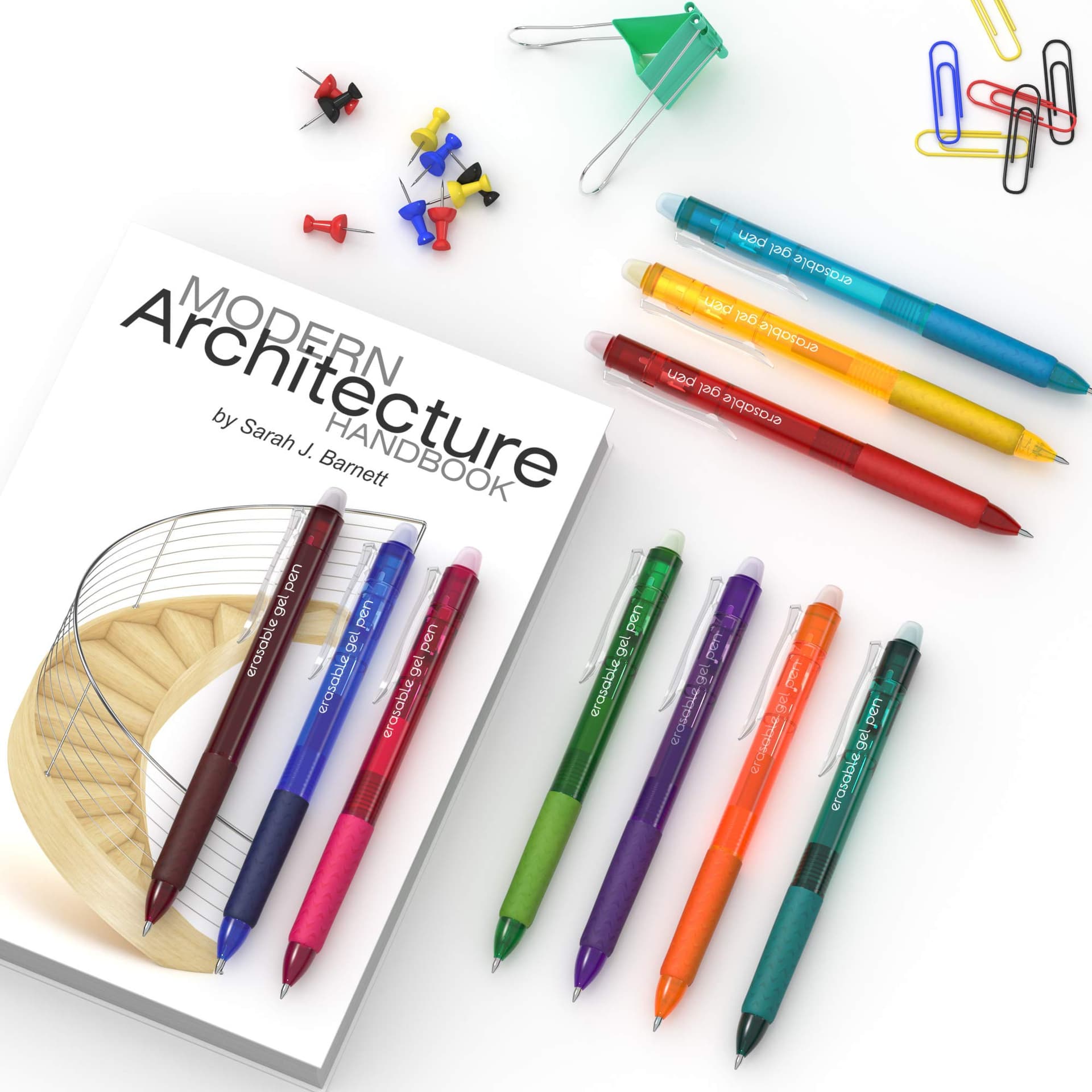 Lineon Erasable Gel Pens, 12 Colours Retractable Erasable Pens Clicker, Fine Point, Make Mistakes Disappear, Assorted Colour Inks for Drawing Writing Planner and Crossword Puzzles thumbnail 7