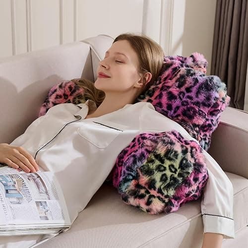 Animebody Reading Pillows for Boyfriend Adult,Velvet Back Pillow Bed Wedge Large, Back Rest Support Cushion for Sitting in Bed Kids Children 18inch-Rainbow Leopard thumbnail 6