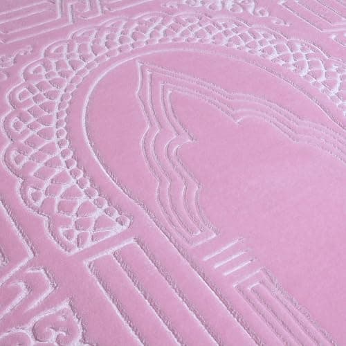 YAZEIN Muslim Prayer Rug with Tasbih Prayer Beads, Soft Large Prayer Matt Islam, Padded Islamic Prayer Mat Thick for Men and Women, Janamaz, Sajadah (31.5" x 47.2", Pink) thumbnail 7