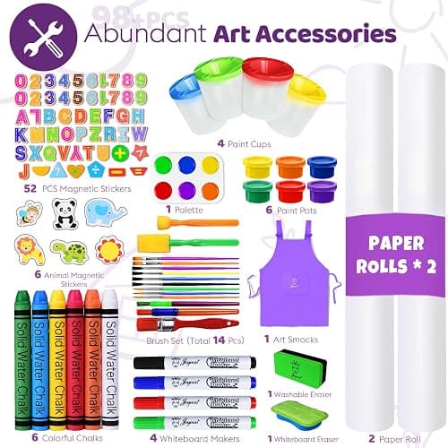 Joyooss Art Easel for Kids Easel for Toddlers,Adjustable Standing Wooden Toddler Easels Kid Whiteboard & Chalk Board Kids Dry Erase Board,Art Easel for Kid Age 2-4 4-8 9-12 Drawing Easels thumbnail 5