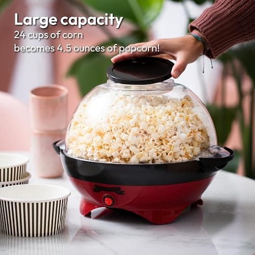 Gadgy Popcorn Machine – 800W Electric Hot Oil Popcorn Maker with Non-Stick Plate, Lid & Stirrer – Large 24-Cup Popper for Home, Parties, Movie Night – Butter, Sugar & Spice Compatible thumbnail 8