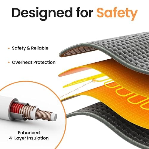 GYENNO Heating Pad for Back, Neck, Shoulders & Period Cramps, 9 Heat Settings, Auto Shut-Off, Rapid Heating, 12''24'', Velvet-like Fabric, Moonlit Velvet thumbnail 7
